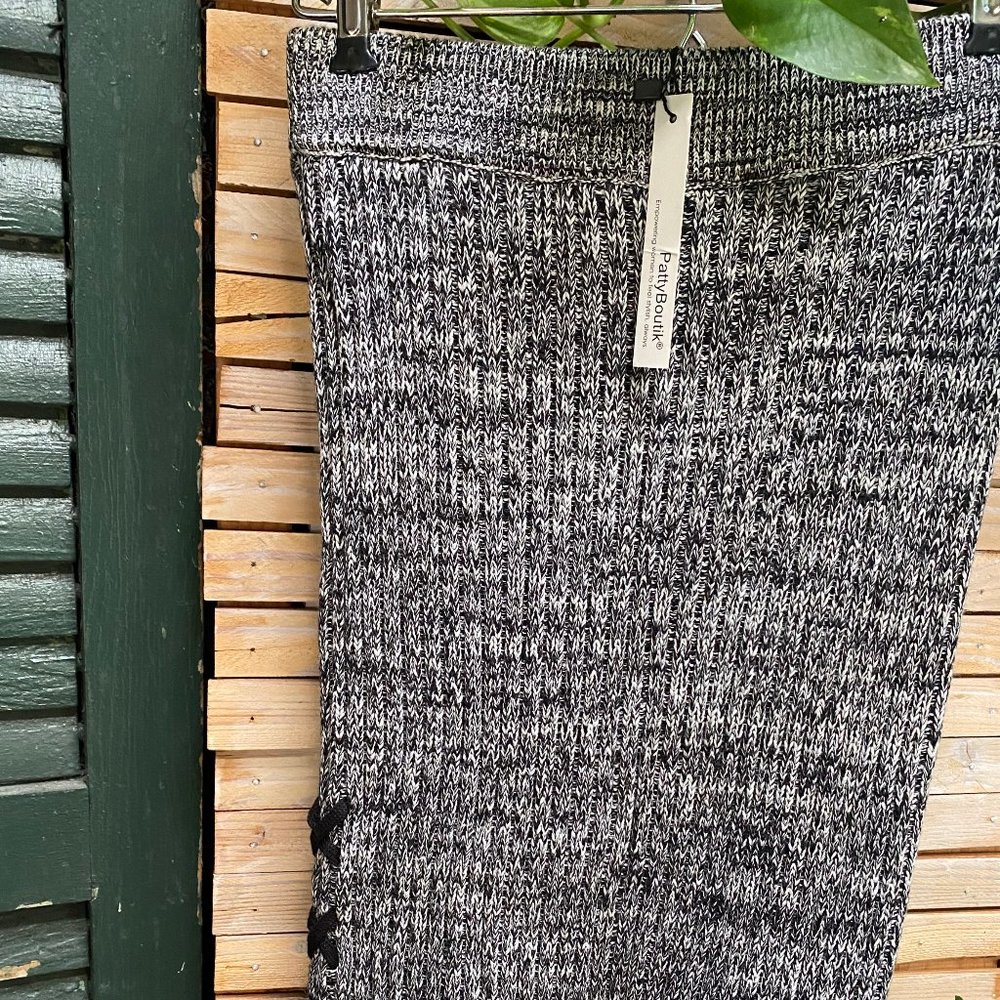 PattyBoutik Side Lace Up Sweater Skirt